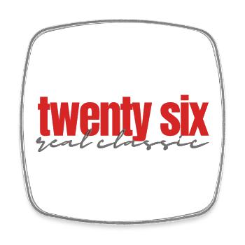 twenty six real classic - Viereckiger Kühlschrankmagnet - Weiß - Vorne