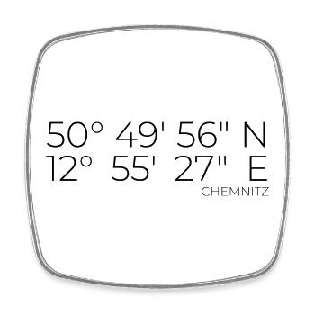 Coordinates Chemnitz - Square fridge magnet - white - Front