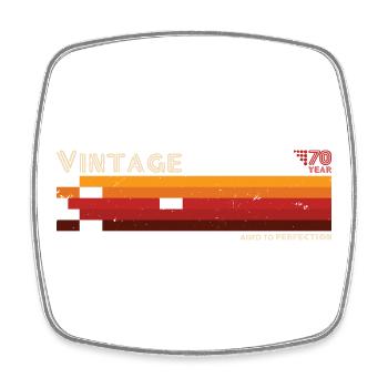 Vintage Stripes 70s Retro - Square fridge magnet - white - Front