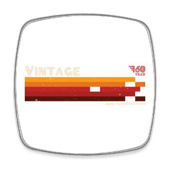 Vintage Sunset Stripes Retro - Square fridge magnet - white - Front