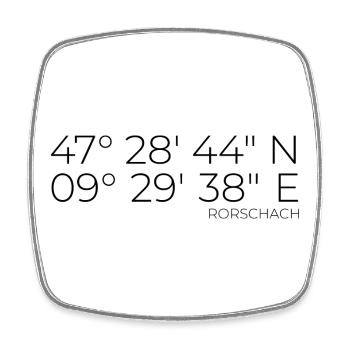 Koordinaten Rorschach Schweiz - Viereckiger Kühlschrankmagnet - Weiß - Vorne