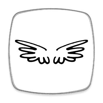 Flügel - Viereckiger Kühlschrankmagnet - Weiß - Vorne