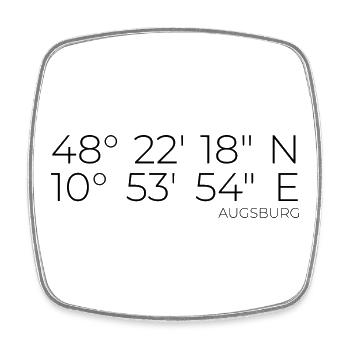 Koordinaten Augsburg - Viereckiger Kühlschrankmagnet - Weiß - Vorne