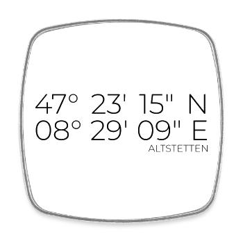Coordinates Kreis 9 Altstetten Zürich - Square fridge magnet - white - Front