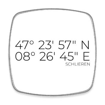 Coordinates Schlieren Zurich - Square fridge magnet - white - Front