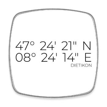 Coordonnées Dietikon Zurich - Magnet carré - blanc - Devant