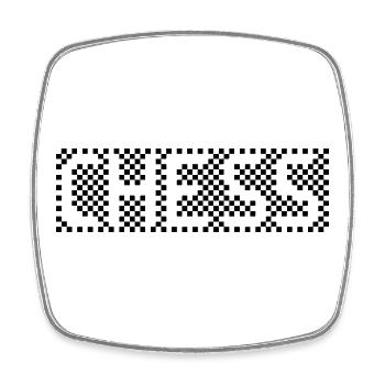 Schach Pixel Logo Schild Symbol gaming Grafik icon - Viereckiger Kühlschrankmagnet - Weiß - Vorne