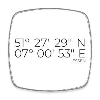 Koordinaten Essen - Viereckiger Kühlschrankmagnet - Weiß - Vorne