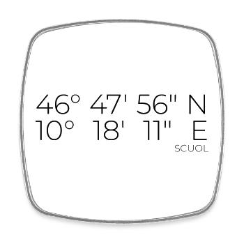 coordinates Scuol Graubünden, Switzerland - Square fridge magnet - white - Front