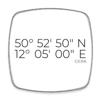 Coordinates Gera - Square fridge magnet - white - Front