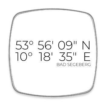 Coordinates Bad Segeberg - Square fridge magnet - white - Front