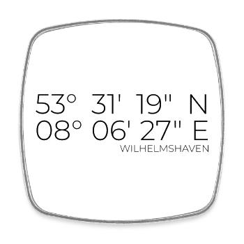 Koordinaten Wilhelmshaven - Viereckiger Kühlschrankmagnet - Weiß - Vorne