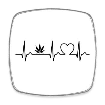 Cannabis - Hanf - Kiffen legal - Herzkurve - Viereckiger Kühlschrankmagnet - Weiß - Vorne