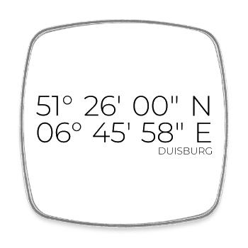 Koordinaten Duisburg - Viereckiger Kühlschrankmagnet - Weiß - Vorne