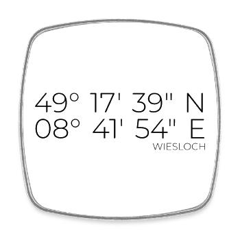 Coordinates Wiesloch - Square fridge magnet - white - Front