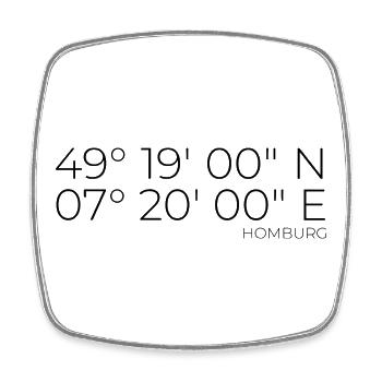 coordinates Homburg - Square fridge magnet - white - Front