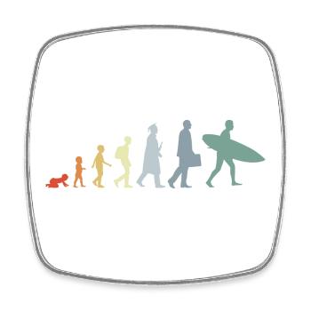 Kid to Surfer Evolution - Square fridge magnet - white - Front