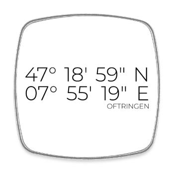 Coordinates Oftringen Switzerland - Square fridge magnet - white - Front