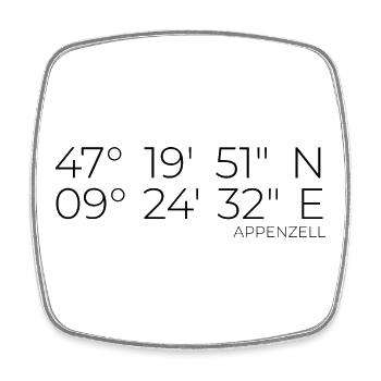 coordinates Appenzell, Switzerland - Square fridge magnet - white - Front