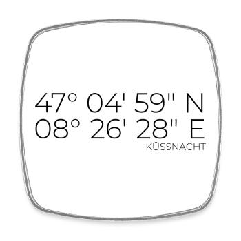 Coordinates Küssnacht Schwyz - Square fridge magnet - white - Front