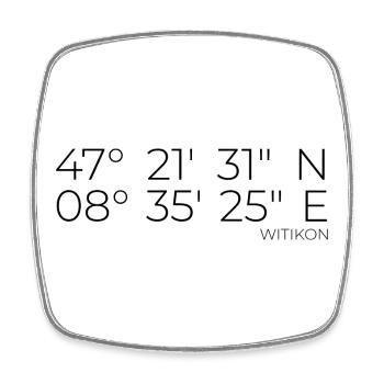 Coordinates Witikon Kreis 7 Zurich - Square fridge magnet - white - Front