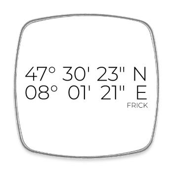 coordinates Frick, Switzerland - Square fridge magnet - white - Front