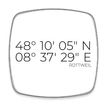 Coordonnées Rottweil - Magnet carré - blanc - Devant