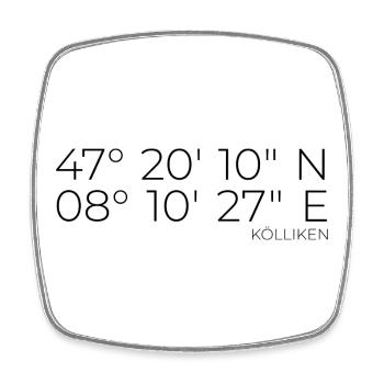 coordinates Kölliken Switzerland - Square fridge magnet - white - Front