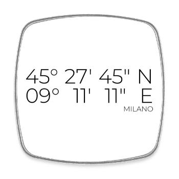 Koordinaten Milano Italien - Viereckiger Kühlschrankmagnet - Weiß - Vorne