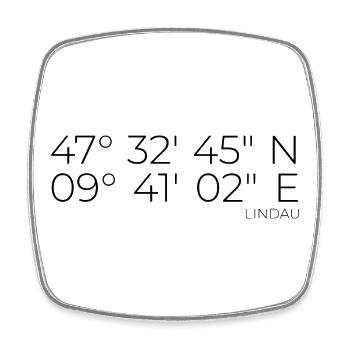 Coordinates Lindau Lake Constance - Square fridge magnet - white - Front
