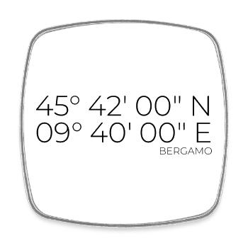Koordinaten Bergamo Italien - Viereckiger Kühlschrankmagnet - Weiß - Vorne