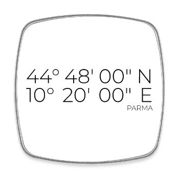 Koordinaten Parma Italien - Viereckiger Kühlschrankmagnet - Weiß - Vorne