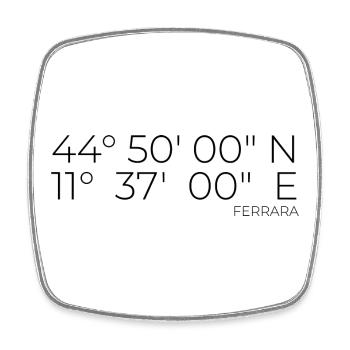 Koordinaten Ferrara Italien - Viereckiger Kühlschrankmagnet - Weiß - Vorne