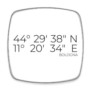 Koordinaten Bologna Italien - Viereckiger Kühlschrankmagnet - Weiß - Vorne