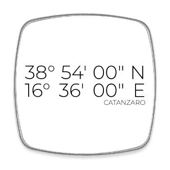Koordinaten Catanzaro Italien - Viereckiger Kühlschrankmagnet - Weiß - Vorne