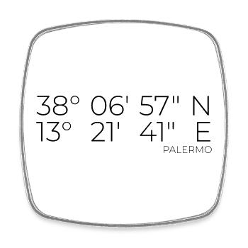 Koordinaten Palermo Italien - Viereckiger Kühlschrankmagnet - Weiß - Vorne