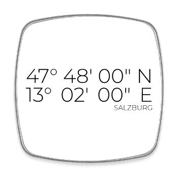 Coordinates Salzburg, Austria - Square fridge magnet - white - Front