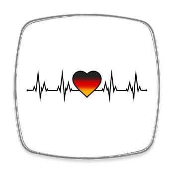 Germany Heartbeat ECG black red gold - Square fridge magnet - white - Front