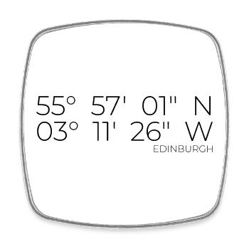 Koordinaten Edinburgh Schottland - Viereckiger Kühlschrankmagnet - Weiß - Vorne