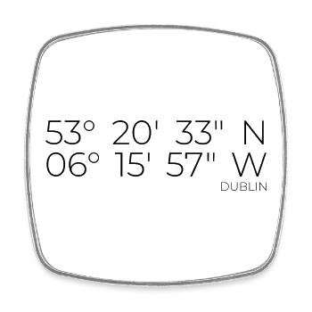 Koordinaten Dublin Irland - Viereckiger Kühlschrankmagnet - Weiß - Vorne