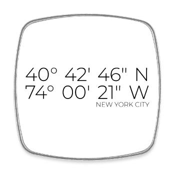 Koordinaten New York USA - Viereckiger Kühlschrankmagnet - Weiß - Vorne