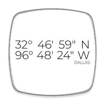 Koordinaten Dallas - Viereckiger Kühlschrankmagnet - Weiß - Vorne