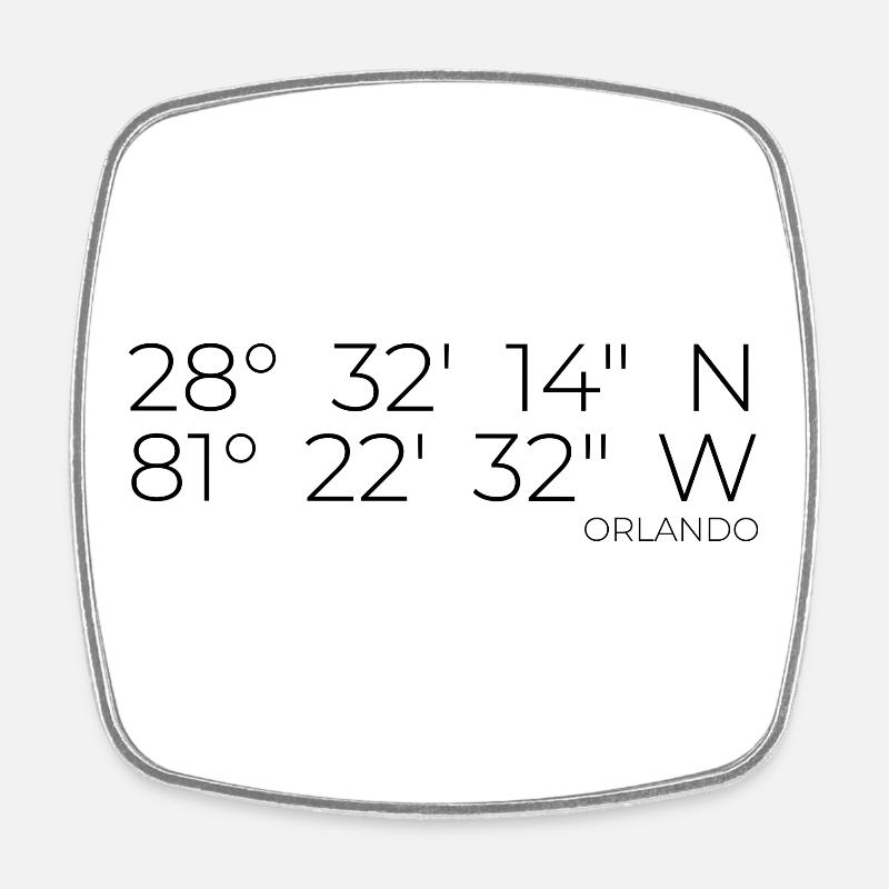 Coordinates Orlando Florida - Square fridge magnet - white
