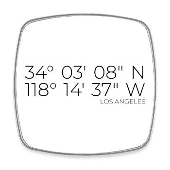 Koordinaten Los Angeles Kalifornien - Viereckiger Kühlschrankmagnet - Weiß - Vorne