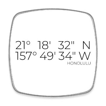 Koordinaten Honolulu Oahu Hawaii - Viereckiger Kühlschrankmagnet - Weiß - Vorne