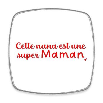 Super maman - Magnet carré - blanc - Devant