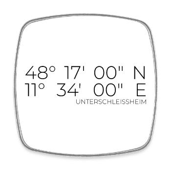 Coordinates Unterschleissheim - Square fridge magnet - white - Front