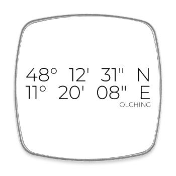 Coordinates Olching Bavaria - Square fridge magnet - white - Front