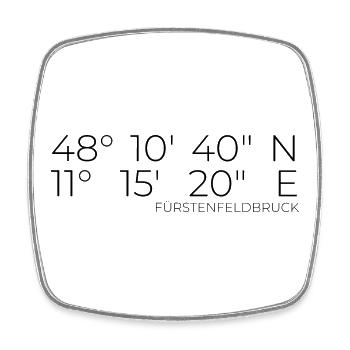 Coordinates Fürstenfeldbruck - Square fridge magnet - white - Front