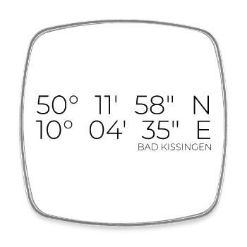 Coordinates Bad Kissingen - Square fridge magnet - white - Front